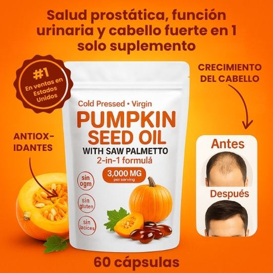 PumpkinFlow® | Aceite de Semilla de Calabaza 2 en 1