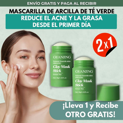 GreenMask – Mascarilla de Arcilla con Té Verde 2x1